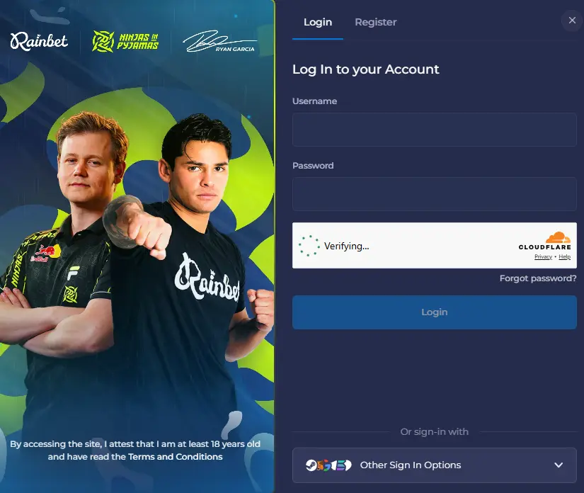 Rainbet login